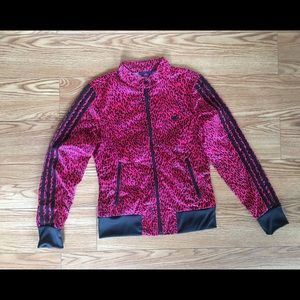 Adidas jacket pink leopard
